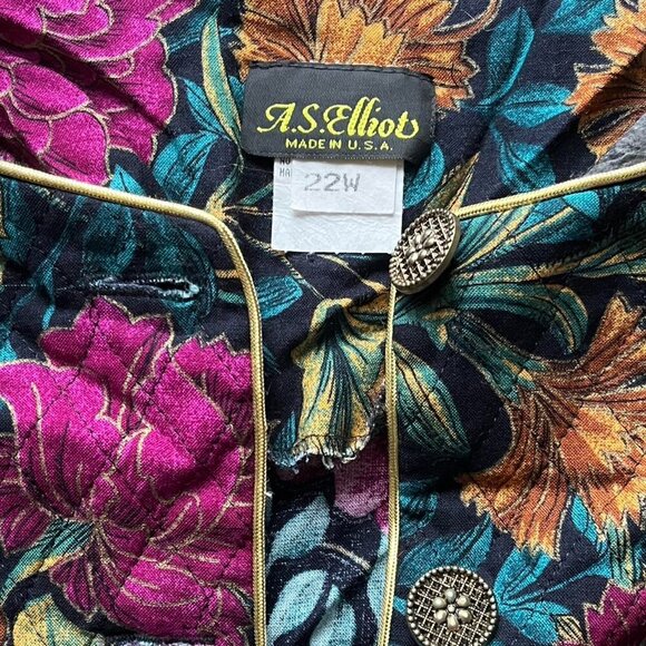 Vintage A.S. Elliot Cardigan Women 22W Floral Fairy Cottagecore Whimsical Jacket - Picture 2 of 8